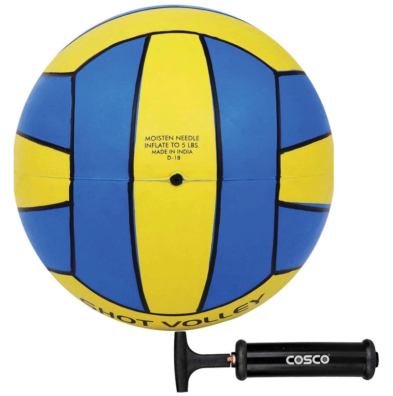 COSCO كرة الطائرة شوت فولي مع مضخة يدوية، زرقاء - Image 2