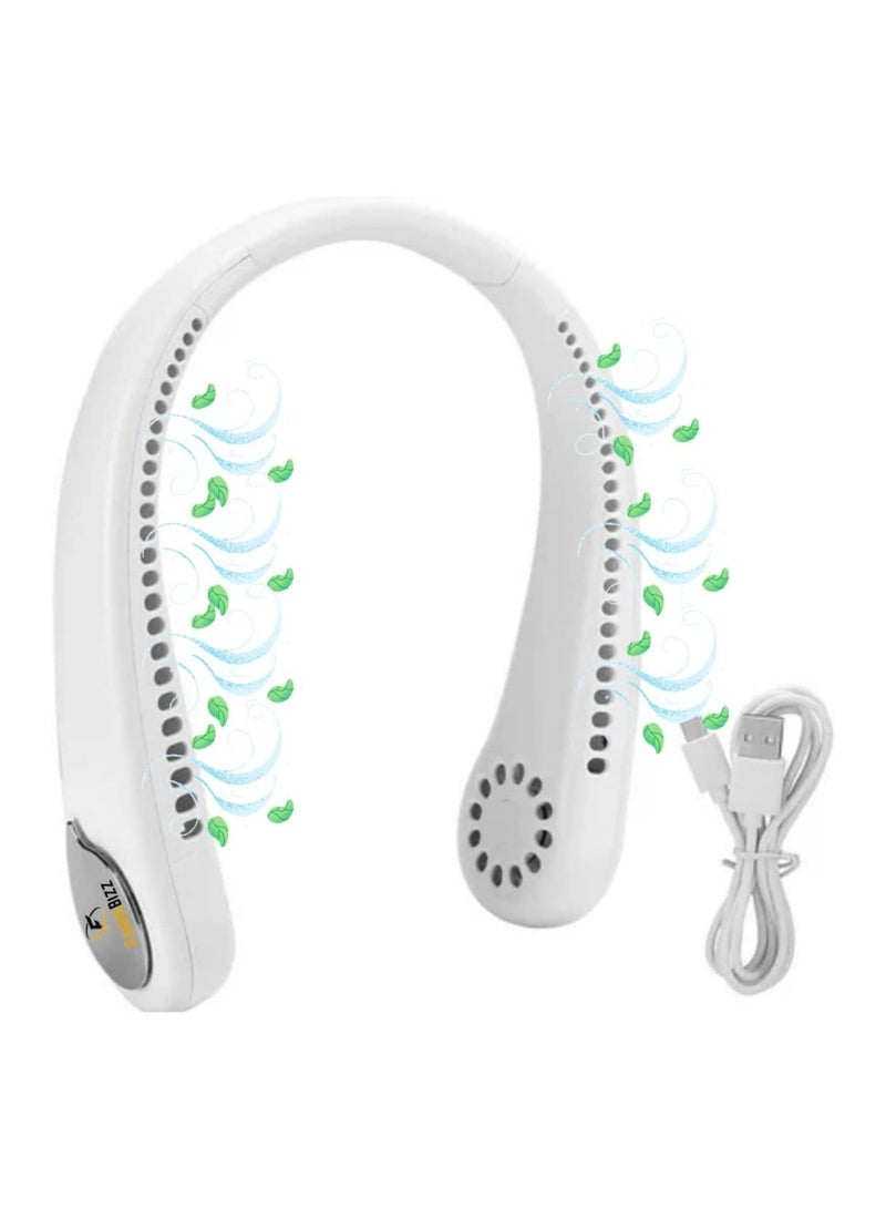 ELTRAZONE Portable Neck Fan Hands Free Bladeless Wearable Personal Fan, Leafless, Rechargeable, Headphone Design with 3 Speeds - Image 1
