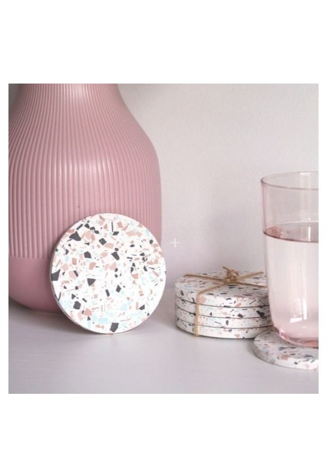 4 Decorative concret coasters for cups, mugs and plates 