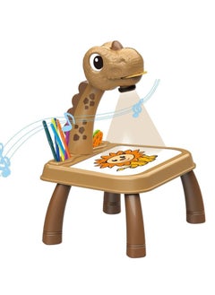 Generic Brown Tyrannosaurus Rex Projection Table, Children'S Drawing Projector With Flashlight Slide Projector Toy, Tracing Sketch Table With Light Music, Suitable For Early Art Learning Game Gifts  - Image 1