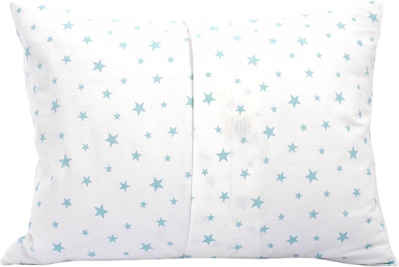 Comfy Turtles 13x18 Pillowcase Children - Star Pillow Case Kids, Toddler Star Pillowcase Cotton, Girl Boys Pillow Cases, Travel Pillow Case Cover - Green Stars - Image 2