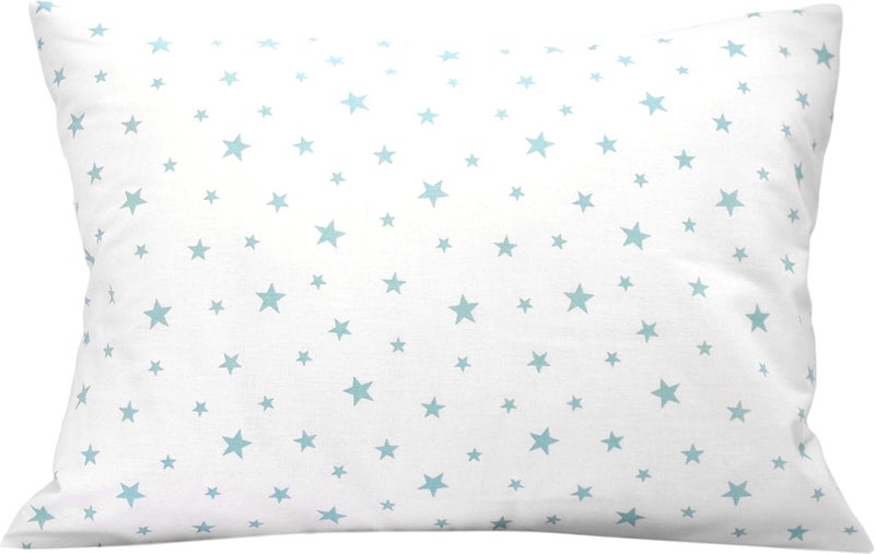 Comfy Turtles 13x18 Pillowcase Children - Star Pillow Case Kids, Toddler Star Pillowcase Cotton, Girl Boys Pillow Cases, Travel Pillow Case Cover - Green Stars - Image 1