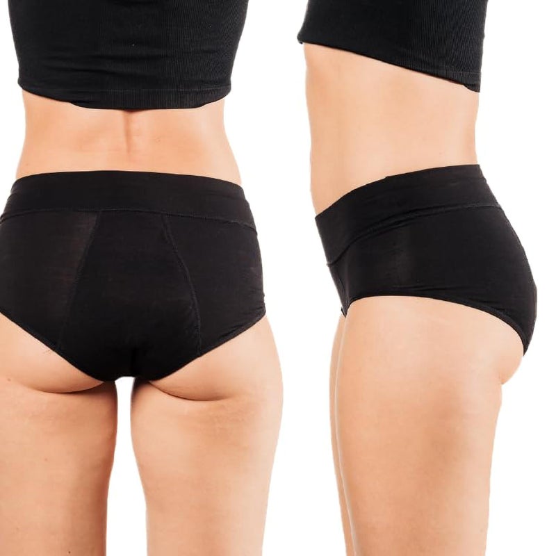 Bambody Absorbent Panties, Period Underwear for Women and Teens - All-Day Long - Overnight Protection- Postpartum, Leakproof - Large - 6 Pack: Black - Image 2