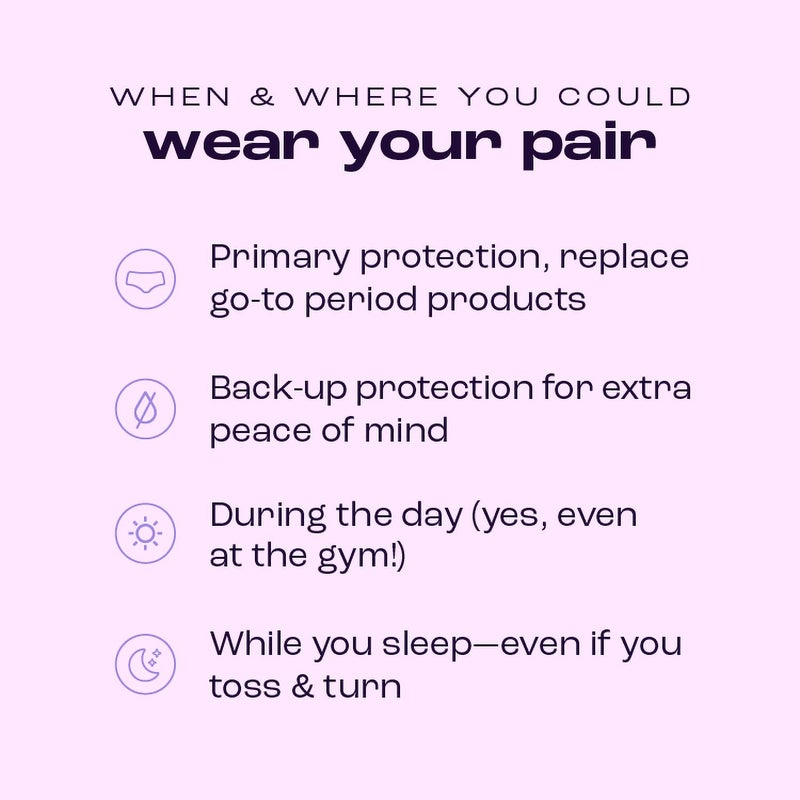 Bambody Absorbent Panties, Period Underwear for Women and Teens - All-Day Long - Overnight Protection- Postpartum, Leakproof - Large - 6 Pack: Black - Image 5