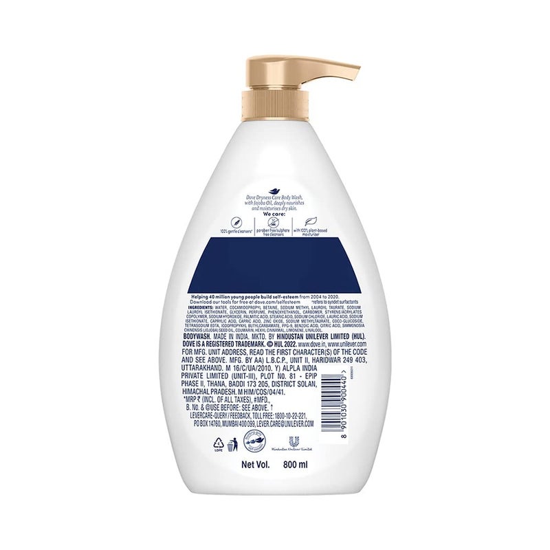 Dove Dryness Care Bodywash infused with Jojoba Oil to deeply nourish your skin 100 gentle and paraben freesulphate free cleansers 100 plant based moisturisers 800ml - Image 2
