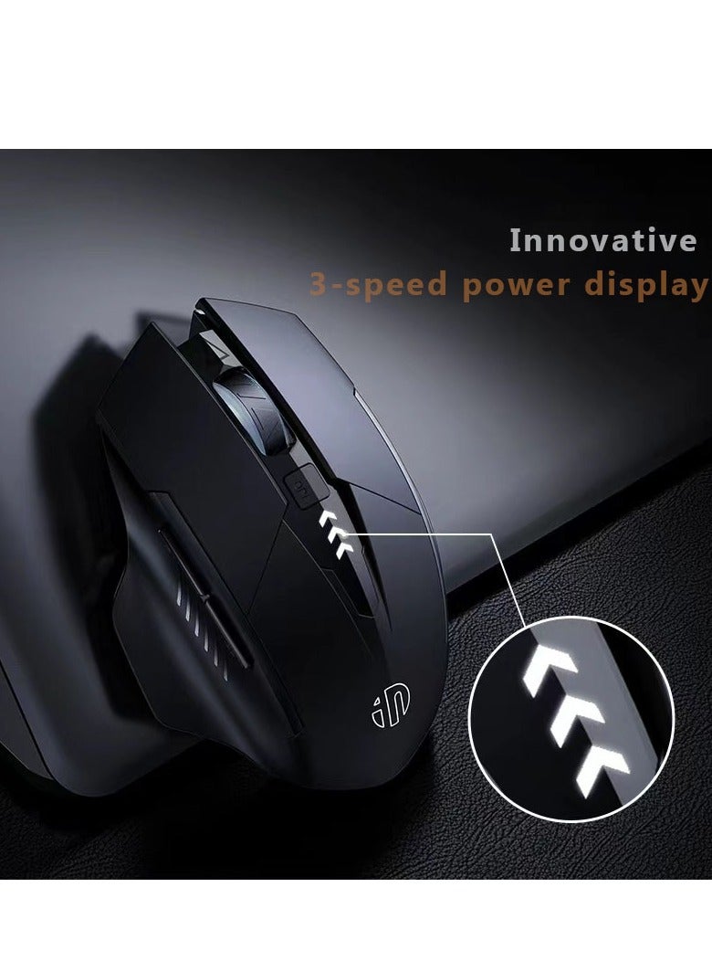 inphic Rechargeable Bluetooth Wireless Mouse Inphic Multi-Device Tri-Mode BT 5.0 4.0 2.4Ghz Silent Ergonomic Optical Portable Mouse with 3 DPI Adjustment for Laptop Android Windows Mac Black for Everyday Use - Image 2