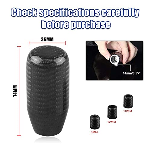 RYANSTAR RACING RYANSTAR Universal Gear Shift Style Knob,Car Modified Carbon Fiber Stand Head Manual Transmission Shift Lever Knob Head Wave Stick Shift Knob - Image 5