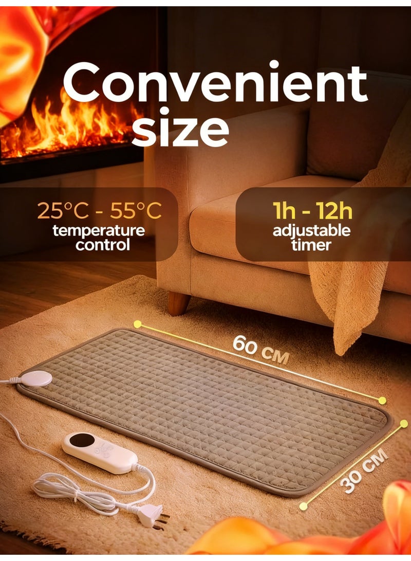 Portable 30x60cm Heating Mat – 9-Temp Control, Fast Heating for Pain Relief & Pet Care - Image 1