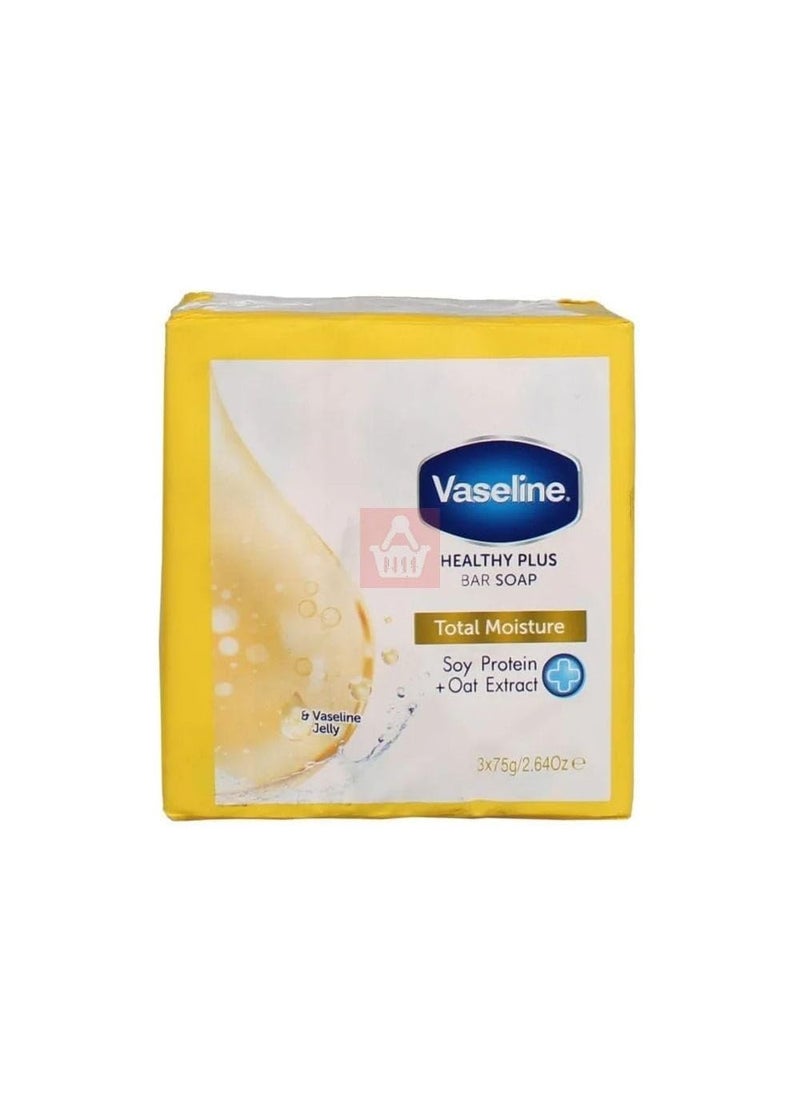 Vaseline Vaseline Healthy Plus Bar Soap Total Moisture  3 x 75 gram 