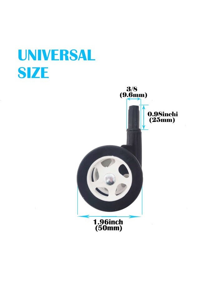 WYI Baby Walker Wheels Replacement, Set of 4, Baby Walker Accessories, Plastic Rubber Wheels Casters, Universal Wheels (A-Black) - Image 2