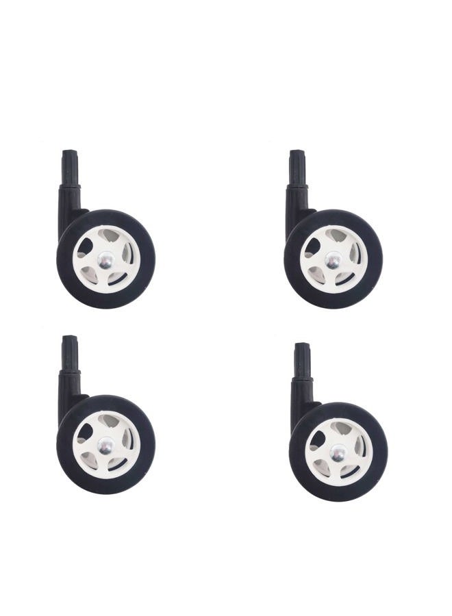 WYI Baby Walker Wheels Replacement, Set of 4, Baby Walker Accessories, Plastic Rubber Wheels Casters, Universal Wheels (A-Black) - Image 1