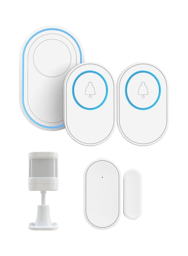NIBEMINENT PIR Sensor Doorbell Alarm System Set White/Blue - Image 5