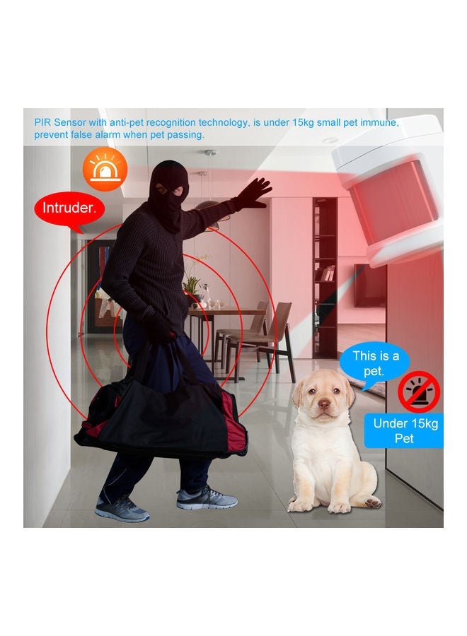 NIBEMINENT PIR Sensor Doorbell Alarm System Set White/Blue - Image 3