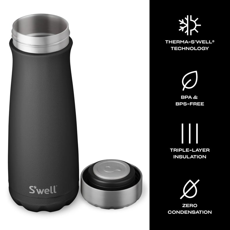S'well Stainless Steel Traveler, 20oz, Onyx, Triple Layered Vacuum Insulated Containers Keeps Drinks Cold for 36 Hours and Hot for 15, BPA Free, Easy Carrying On the Go - Image 3