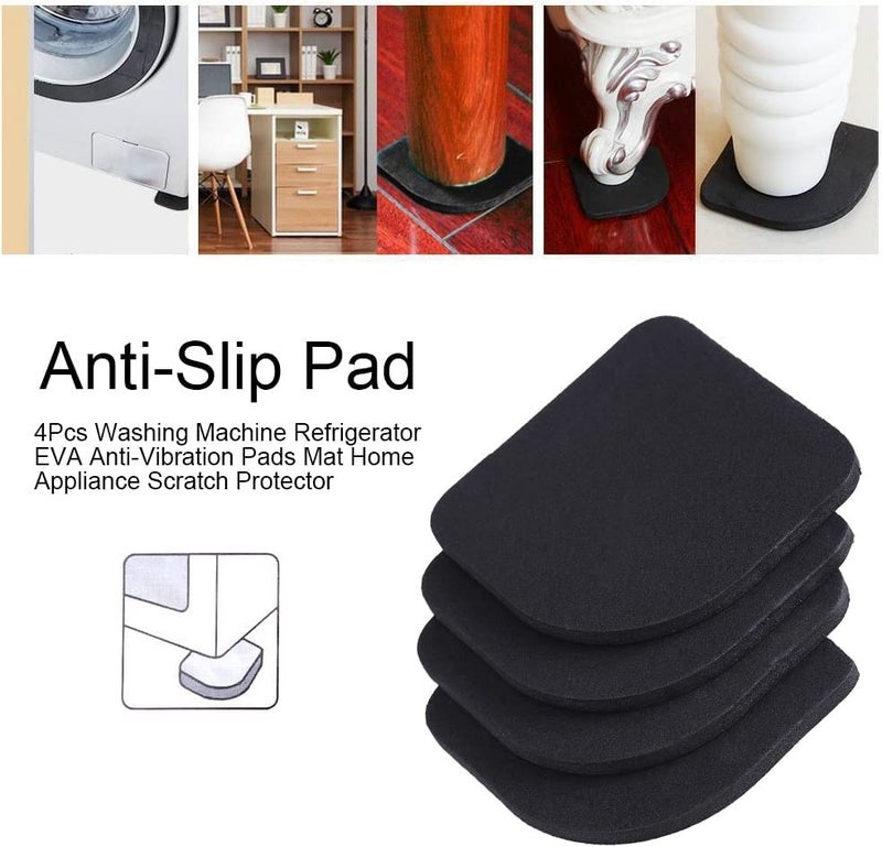 RoarCraft Anti-Vibration Washer Mat, Shock Absorbing Washer Pads, Non-Skid Protector Mat for Washing Machine Dryer Treadmill Compressor Furniture Table Size 7.7 x 7.7 CM (4) - Image 4