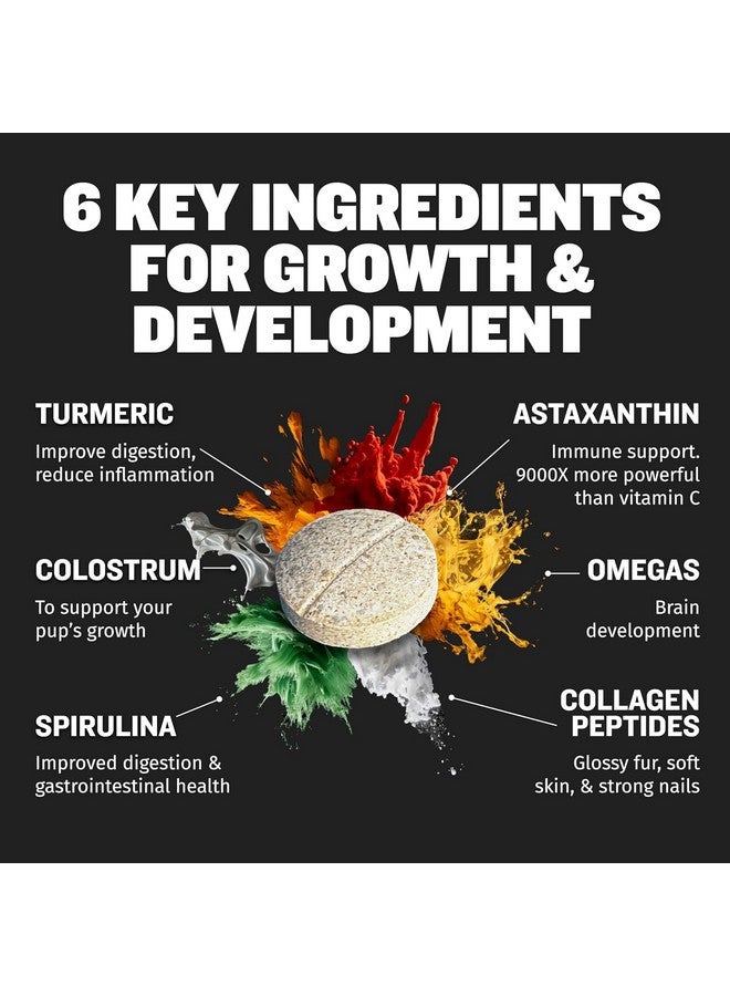 Bully Max 2-in-1 Puppy Vitamins - 30 Chewable Tablets for Development and Growth of Puppies - Dog Vitamin Tablet Supplements for Small Dogs, Large Breed Pups and Growing Dogs - 3 Bottles - Image 2