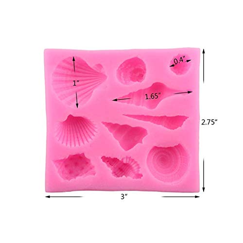 HASTHIP® 4 Pieces Mermaid Tail Silicone Mould, Chocolate Fondant Silicone Moulds 3D Mermaid Icing Moulds Seashell Cake Soap Moulds for Soap Making - Image 3