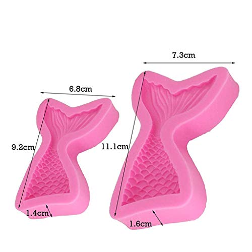 HASTHIP® 4 Pieces Mermaid Tail Silicone Mould, Chocolate Fondant Silicone Moulds 3D Mermaid Icing Moulds Seashell Cake Soap Moulds for Soap Making - Image 4