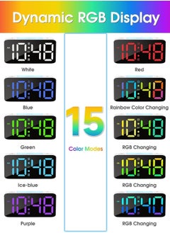 GUDOO Super Loud Alarm Clock for Heavy Sleepers Adults Digital Clock with 7 Color NightLight Adjustable Volume Dimmer USB Charger Small Clocks for Bedrooms Ok to Wake Up for Kids Teens White RGB  - Image 3