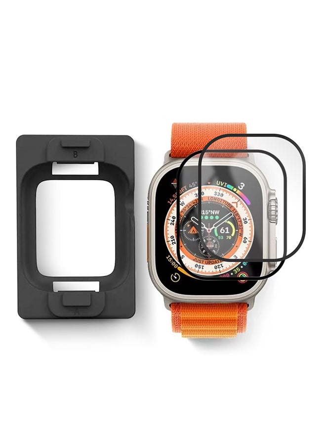 O Ozone 2 Pack Screen Protector Compatible with Apple Watch Ultra 2 / Ultra Screen Protector 49mm , 3D Curved with Auto-alignment Installation Frame  - Image 1