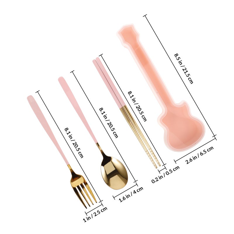 Reusable Dining Set, Lightweight Plastic Cutlery with Unique Case for Outdoor Adventures - Image 2