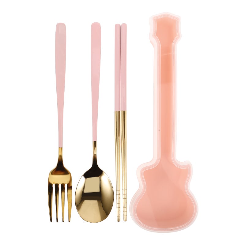 Reusable Dining Set, Lightweight Plastic Cutlery with Unique Case for Outdoor Adventures - Image 1