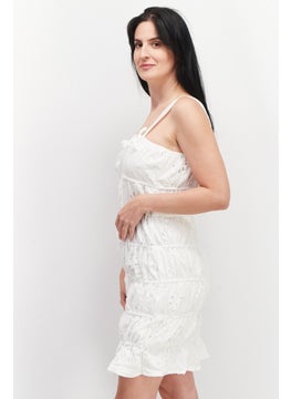 Missguided Women Embroidered Mini Dress, White  - Image 2