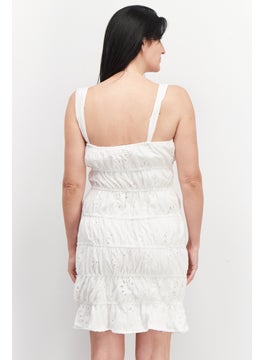 Missguided Women Embroidered Mini Dress, White  - Image 3