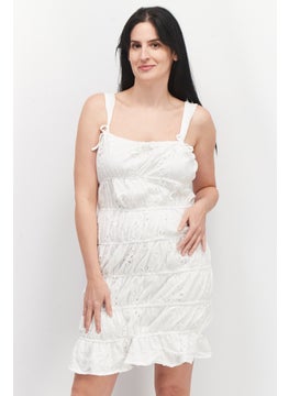 Missguided Women Embroidered Mini Dress, White  - Image 1