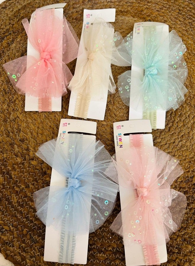 Radhya Accessories Korean Baby Headbands Kids Bow Elastic Hair Bands for Baby Girls Cotton Turban Bow Knotted Girls Hairband (1 pc) (Peach) - Image 2