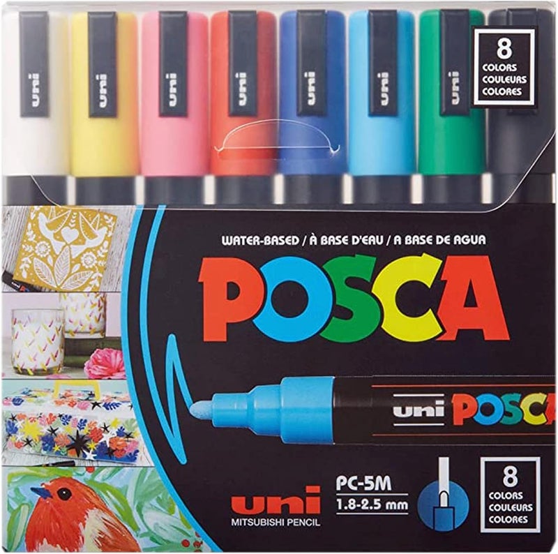 Posca Acrylic Liner Set - 8 Colors - Image 1