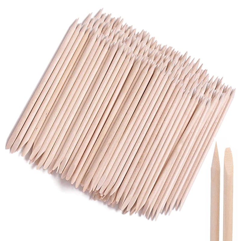 AMOSTBY Nail Art Orange Wood Sticks,AMOSTBY 50PCS Multi Functional Cuticle Pusher Remover Manicure Pedicure Tool,4.5 inch - Image 1