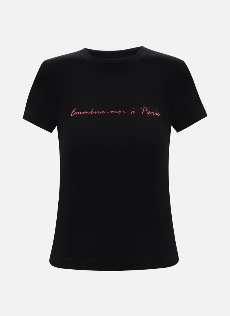 ليتشي تيشيرت قصير يزدان بحروف