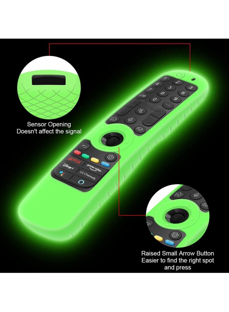 Silicone Case for LG AN-MR21GA / AN-MR21GC 2021 Remote Control 【Shockproof】 Anti-Slip Protective Cover for LG MR22GA MR22GN MR23GA MR24GN Magic Remote Case Sleeve Holder Protector Skin (Glow Green) - Image 3
