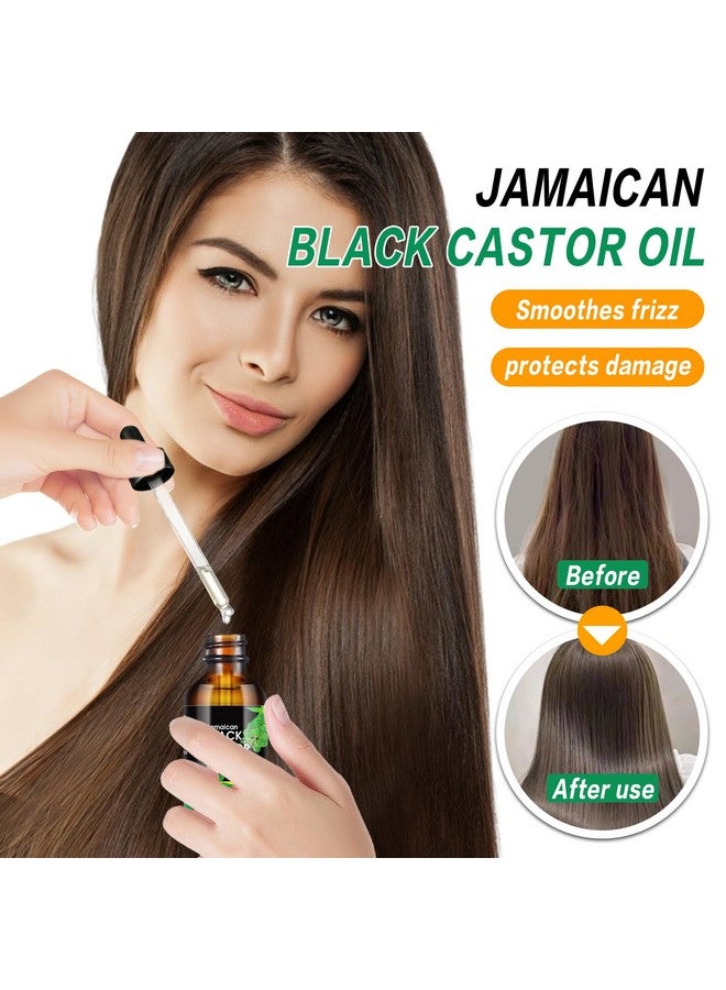 YAFUSIPE Jamaican Black Castor 100% Pure Castor Oil Cold Pressed Unrefined Glass Bottle, Castor Oil For Face Hair Growth Eyelashes Eyebrow Growth Serum Hair Treatment Oils Castor Oul 2Floz