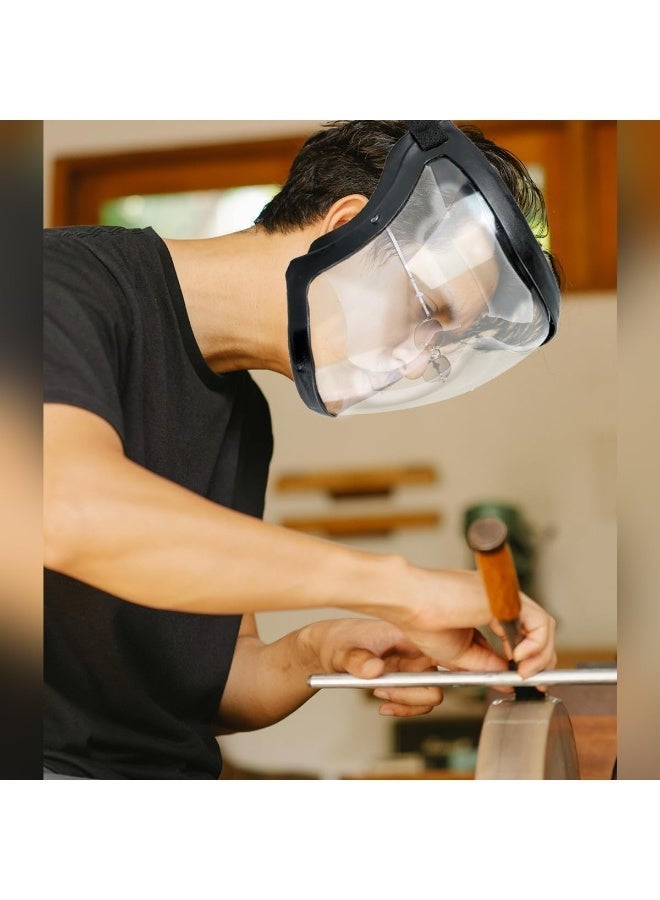 CMGTYYD 2Pcs Face Shield Visor, Clear Full Face Protective Shield, Face Shield Reusable Anti-Fog and Anti-Static Transparent Face Mask, Adjustable Breathable Full Face Mask for Eye and Face Protection - Image 3