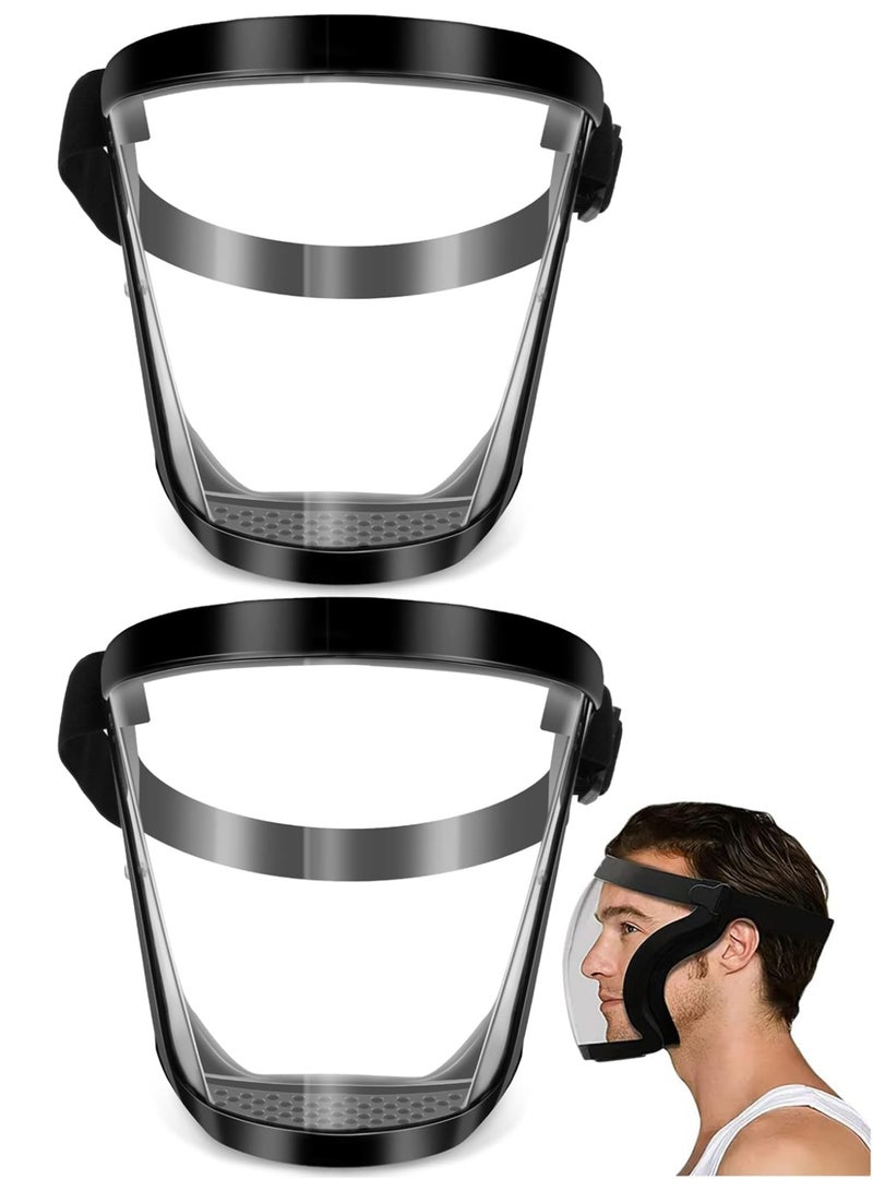 CMGTYYD 2Pcs Face Shield Visor, Clear Full Face Protective Shield, Face Shield Reusable Anti-Fog and Anti-Static Transparent Face Mask, Adjustable Breathable Full Face Mask for Eye and Face Protection - Image 1