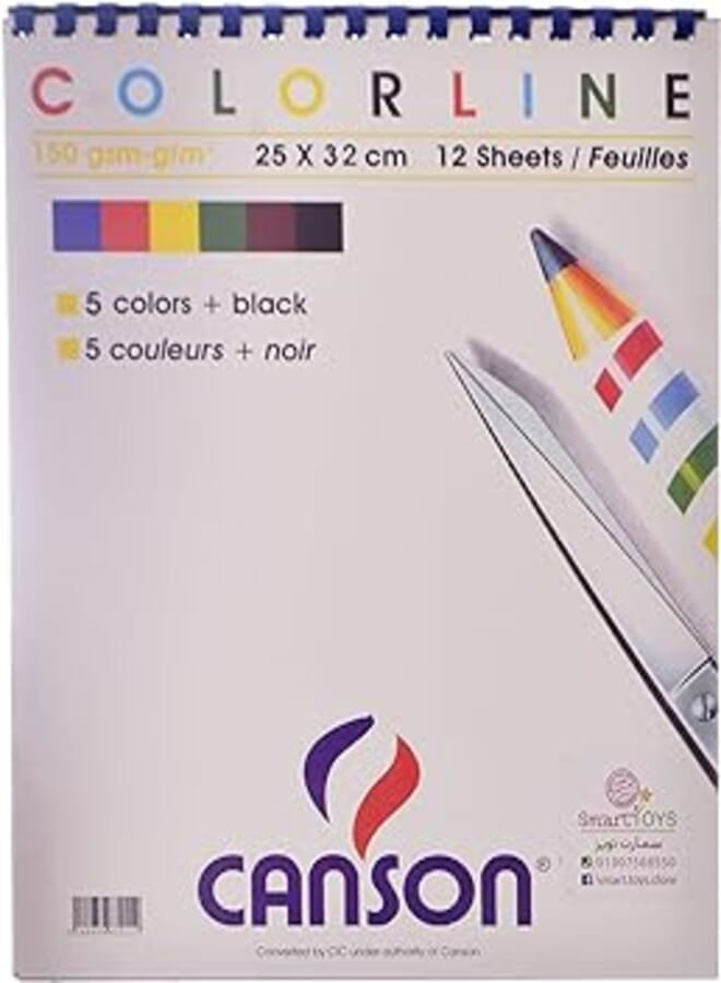 CANSON دفتر رسم كانسون 25×32 سم، متعدد الألوان