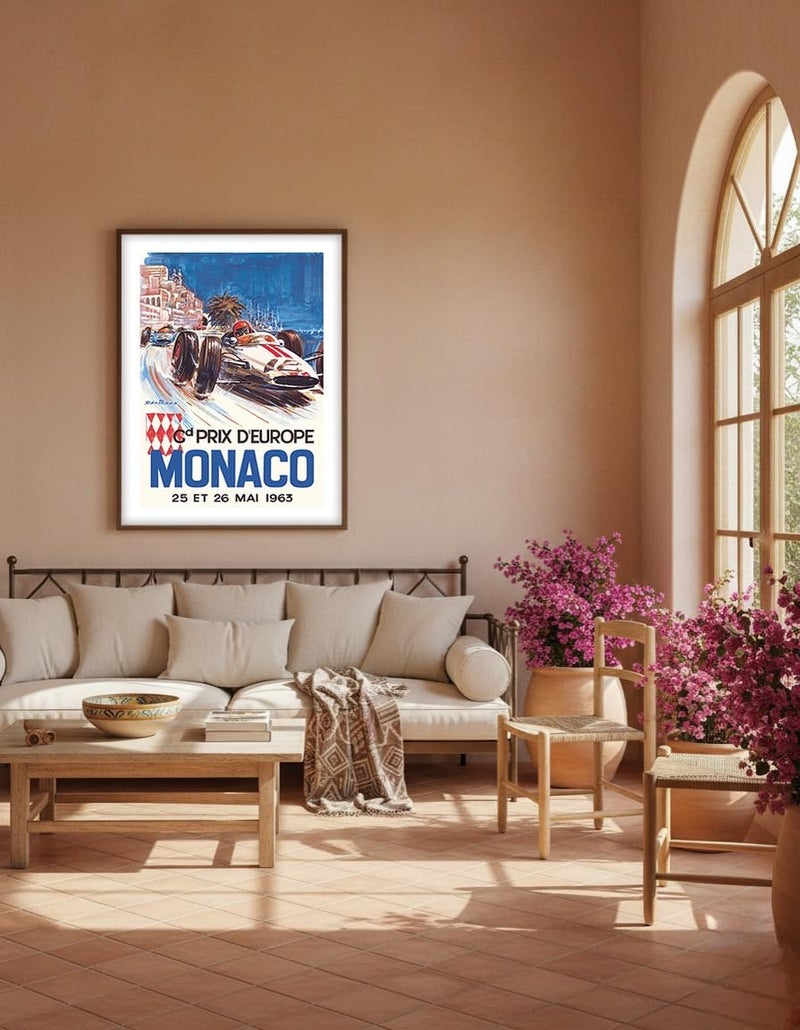Pacifica Island Art Monaco Grand Prix Europe (Gd Prix D’Europe) - Vintage Car Racing Poster by Michel Beligond c.1963 - Master Art Print (Unframed) 12in x 18in - Image 5