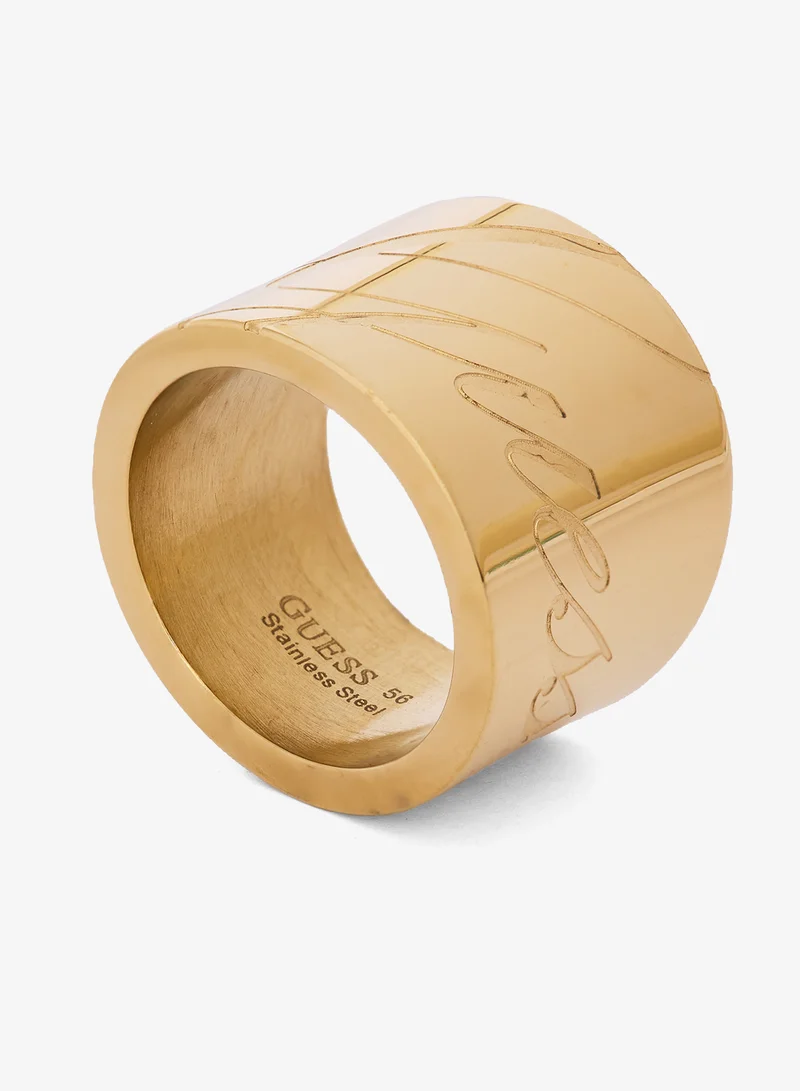 GUESS Logo Engraved Band Ring