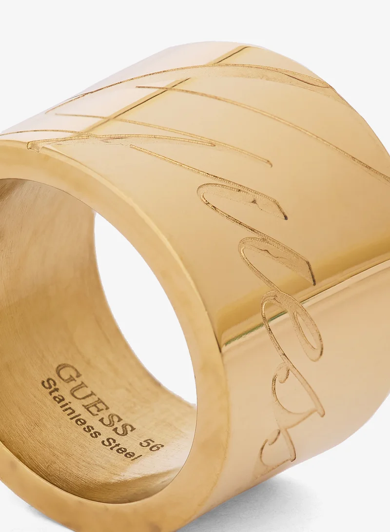 GUESS Logo Engraved Band Ring