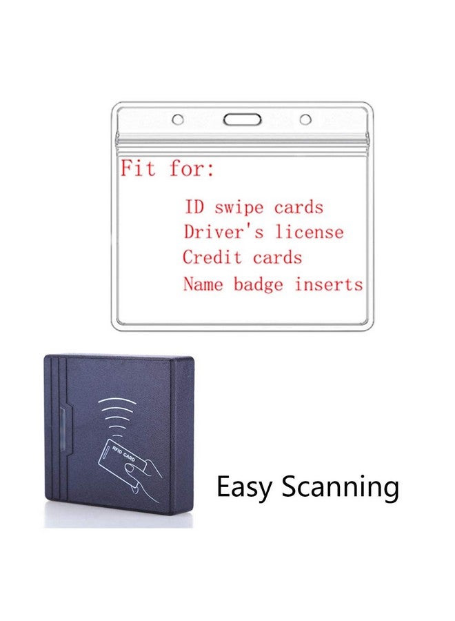 ليدر جين حاملات علامات الاسم الأفقية ومشابك الشارات المعدنية مع حزام الفينيل المقاوم للماء وحامل بطاقات الهوية البلاستيكية (أفقي 2.36 × 3.74 3 عبوات) - Image 4