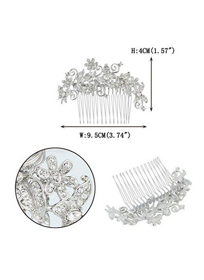 EVER FAITH - Butterfly Flower Floral Wedding Hair Comb Clear Austrian Crystal - Image 1