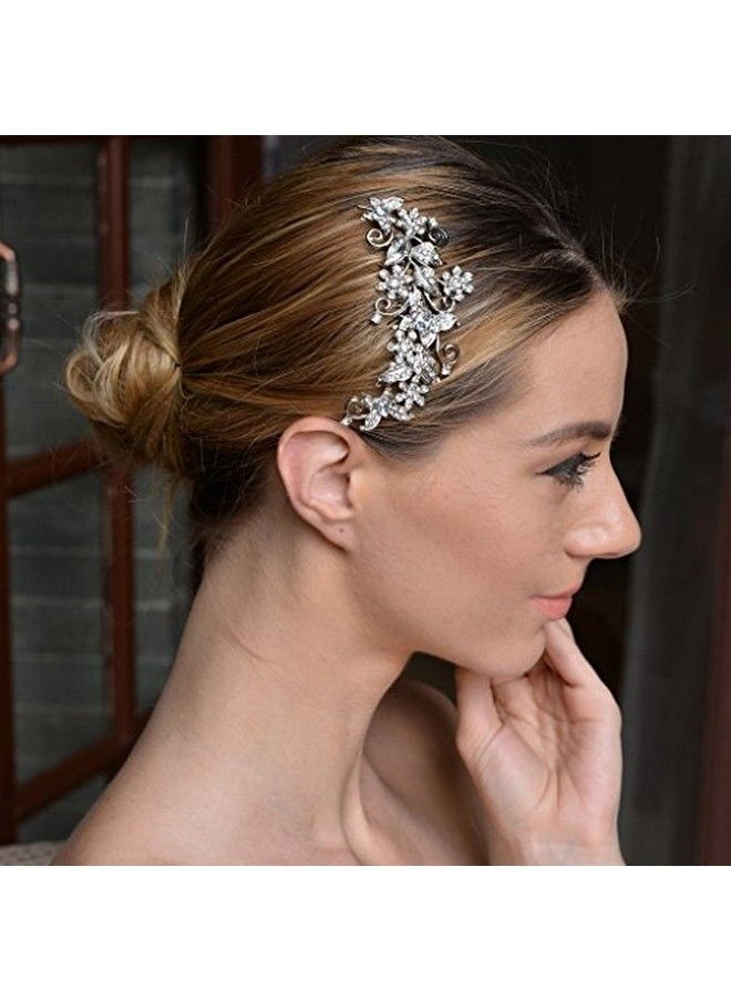 EVER FAITH - Butterfly Flower Floral Wedding Hair Comb Clear Austrian Crystal - Image 1