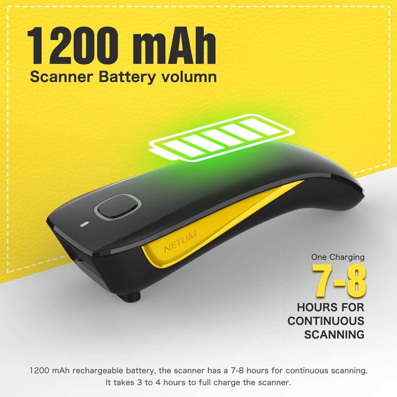 NETUM QR Barcode Scanner,قارئ باركود لاسلكي2.4G,ماسح باركود محمول صغير الحجم يعمل بتقنية USB وبلوتوث، أحادي الأبعاد وثنائي الأبعاد (للجرد في المستودعات) C750 - Image 5