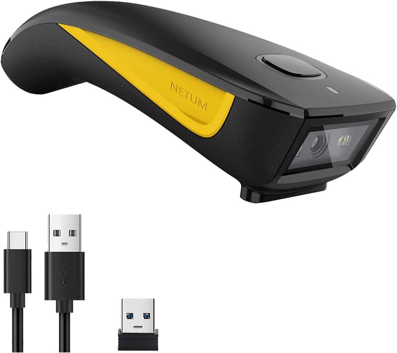 NETUM QR Barcode Scanner,قارئ باركود لاسلكي2.4G,ماسح باركود محمول صغير الحجم يعمل بتقنية USB وبلوتوث، أحادي الأبعاد وثنائي الأبعاد (للجرد في المستودعات) C750 - Image 1