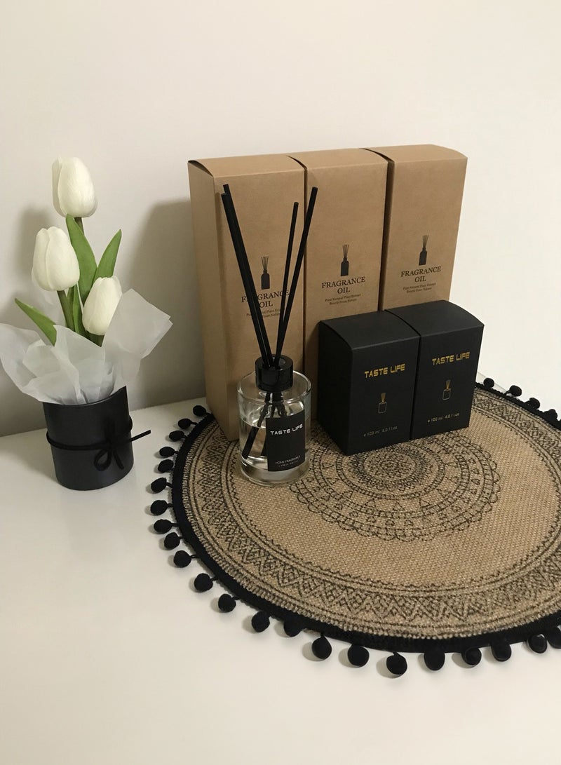 Manhua 38cm Round Woven Cotton Placemat,Nordic-Style Fabric Tassel Heat-Resistant Table Mat - Image 1