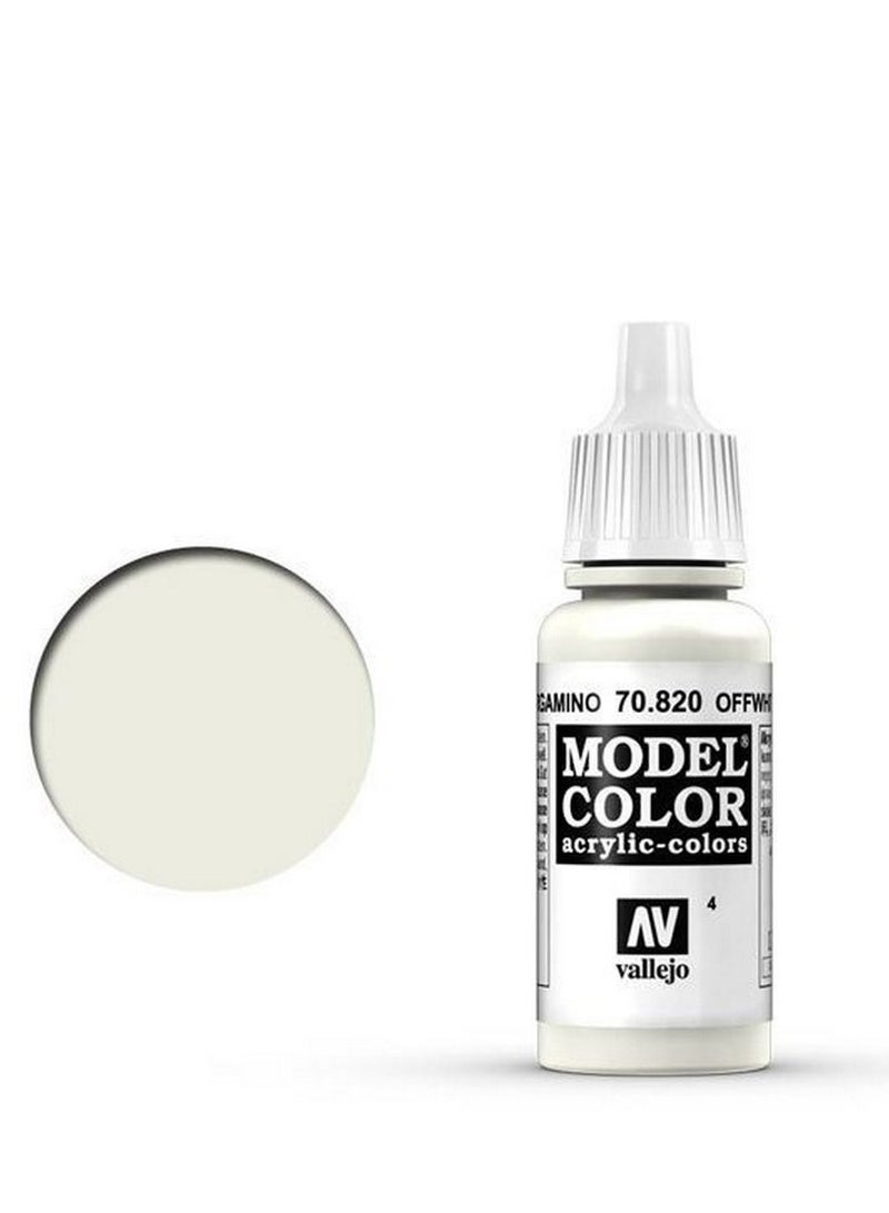 Vallejo Model Color 820 Off White 18ml Bottle Acrylic Paint for Miniatures and Scale Models