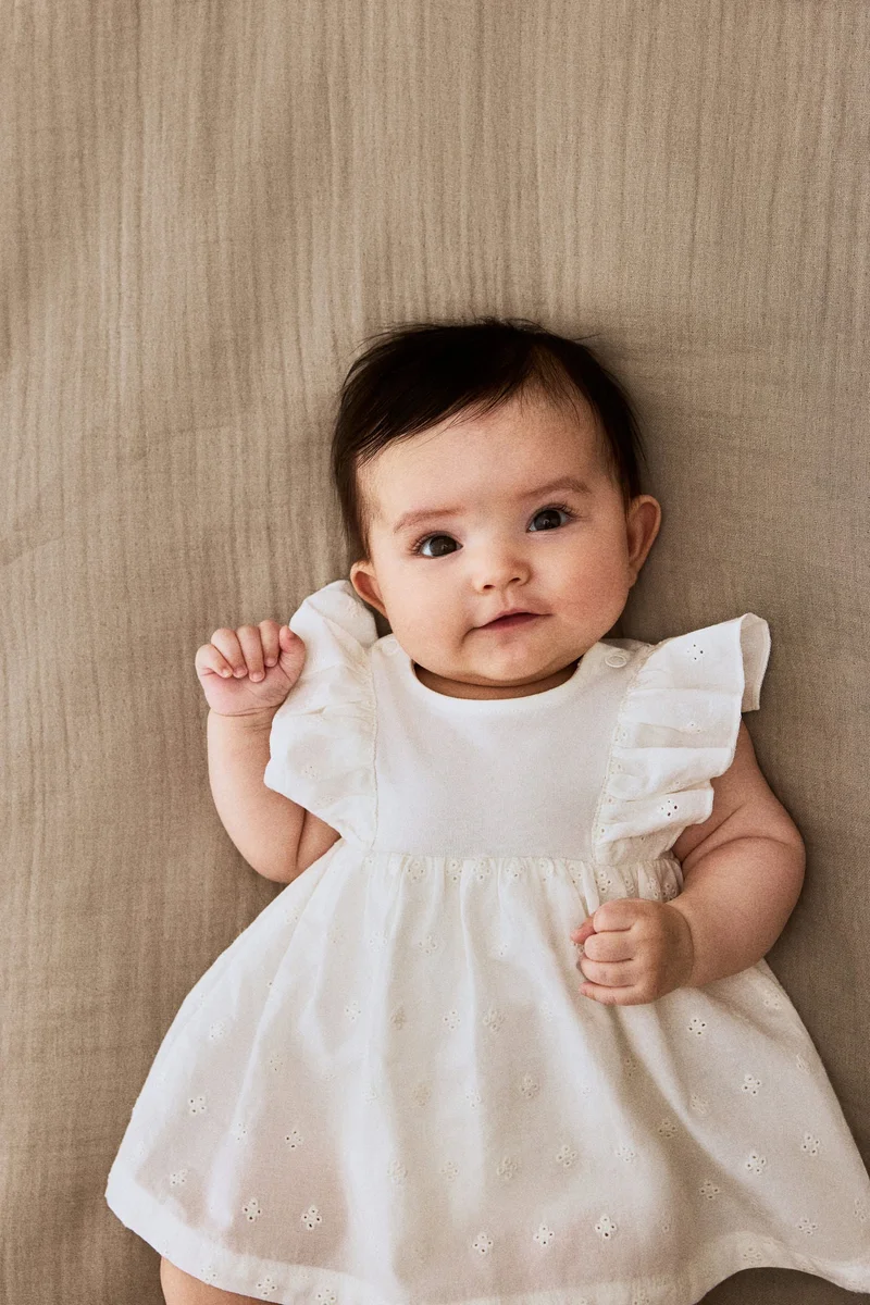H&M Frill-trimmed bodysuit dress