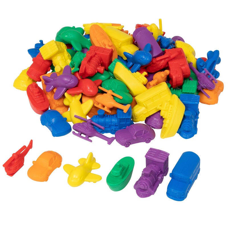 edxeducation Transport Counters - Set of 72 - Learn Counting, Colors, Sorting and Sequencing - Hands-on Math Manipulative for Kids - Image 1